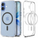 Skaidrus (Graphite) dėklas Apple iPhone 17 telefonui "Spigen Ultra Hybrid MAG Magsafe"
