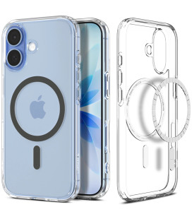 Skaidrus (Graphite) dėklas Apple iPhone 17 telefonui "Spigen Ultra Hybrid MAG Magsafe"