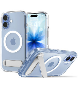 Skaidrus / baltas dėklas Apple iPhone 17 telefonui "Spigen Ultra Hybrid "S" MAG Magsafe"