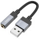 Juodas Aux USB-A - 3.5mm adapteris "Hoco UPA32D"