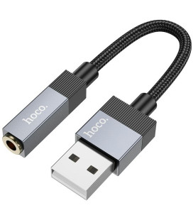 Juodas Aux USB-A - 3.5mm adapteris "Hoco UPA32D"