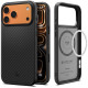 Juodas dėklas Apple iPhone 17 Pro Max / 18 Pro Max telefonui "Spigen Enzo Aramid T Mag Magsafe"