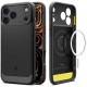 Matinis juodas dėklas Apple iPhone 17 Pro Max telefonui "Spigen Rugged Armor Mag Magsafe"