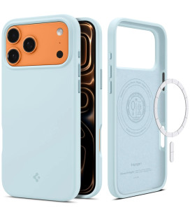 Šviesiai mėlynas silikoninis dėklas Apple iPhone 17 Pro Max telefonui "Spigen Silicone Fit MAG Magsafe"