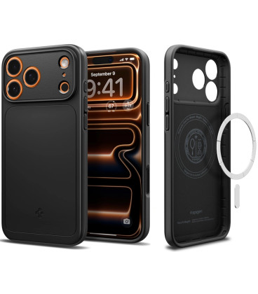 Juodas dėklas Apple iPhone 17 Pro Max telefonui "Spigen Thin Fit MAG Magsafe"