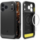 Matinis juodas dėklas Apple iPhone 17 Pro telefonui "Spigen Rugged Armor Mag Magsafe"
