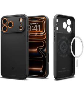 Juodas dėklas Apple iPhone 17 Pro telefonui "Spigen Thin Fit MAG Magsafe"