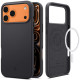 Juodas silikoninis dėklas Apple iPhone 17 Pro Max telefonui "Spigen Silicone Fit MAG Magsafe"