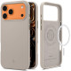 Pilkas (Stone) silikoninis dėklas Apple iPhone 17 Pro Max telefonui "Spigen Silicone Fit MAG Magsafe"