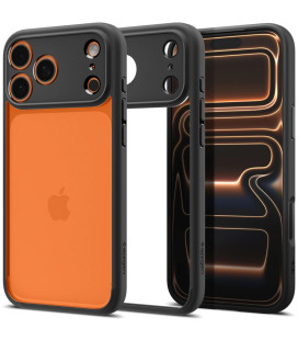 Matinis juodas / skaidrus dėklas Apple iPhone 17 Pro telefonui "Spigen Ultra Hybrid"