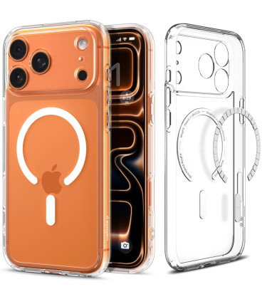 Skaidrus (Baltas) dėklas Apple iPhone 17 Pro Max telefonui "Spigen Ultra Hybrid MAG Magsafe"