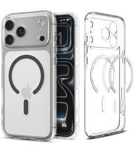 Skaidrus (Graphite) dėklas Apple iPhone 17 Pro Max telefonui "Spigen Ultra Hybrid MAG Magsafe"
