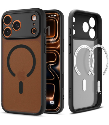 Matinis juodas dėklas Apple iPhone 17 Pro Max telefonui "Spigen Ultra Hybrid MAG Magsafe"