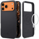 Juodas silikoninis dėklas Apple iPhone 17 Pro telefonui "Spigen Silicone Fit MAG Magsafe"
