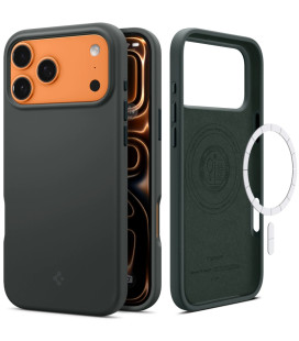 Žalias silikoninis dėklas Apple iPhone 17 Pro telefonui "Spigen Silicone Fit MAG Magsafe"