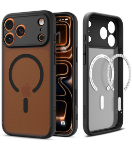 Matinis juodas dėklas Apple iPhone 17 Pro telefonui "Spigen Ultra Hybrid MAG Magsafe"
