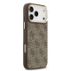 Rudas dėklas Apple iPhone 17 Pro Max telefonui "Guess PU Leather 4G Gold Frame MagSafe Case"