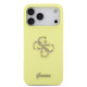 Geltonas dėklas Apple iPhone 17 Pro Max telefonui "Guess Liquid Silicone 4G Metal Logo Case"