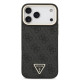 Juodas dėklas Apple iPhone 17 Pro Max telefonui "Guess PU Leather 4G Strass Triangle Logo Gold Frame MagSafe Case"