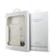 Baltas dėklas Apple iPhone 17 Pro Max telefonui "Guess IML Flowers Allover Strap MagSafe Case"