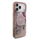 Rožinis dėklas Apple iPhone 17 Pro Max telefonui "Guess IML Flowers Strap MagSafe Case"