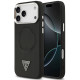 Juodas dėklas Apple iPhone 17 Pro Max telefonui "Guess PU Leather Triangle Logo MagSafe Case"