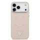 Rožinis dėklas Apple iPhone 17 Pro Max telefonui "Guess PU Leather Triangle Logo MagSafe Case"