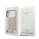 Rožinis dėklas Apple iPhone 17 Pro Max telefonui "Guess PU Leather 4G Strass Triangle Logo Gold Frame MagSafe Case"