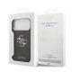 Juodas dėklas Apple iPhone 17 Pro Max telefonui "Guess PU Leather 4G Metal Logo Gold Frame Case"