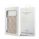 Rožinis dėklas Apple iPhone 17 Pro Max telefonui "Guess PU Leather 4G Metal Logo Gold Frame Case"