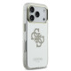 Auksinės spalvos dėklas Apple iPhone 17 Pro telefonui "Guess PC/TPU Mirror 4G Glitter Logo MagSafe Case"