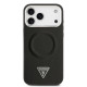 Juodas dėklas Apple iPhone 17 Pro telefonui "Guess PU Leather Triangle Logo MagSafe Case"