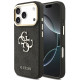 Juodas dėklas Apple iPhone 17 Pro telefonui "Guess PU Leather 4G Metal Logo Gold Frame Case"