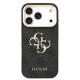Juodas dėklas Apple iPhone 17 Pro telefonui "Guess PU Leather 4G Metal Logo Gold Frame Case"