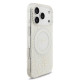 Baltas dėklas Apple iPhone 17 Pro telefonui "Guess IML Flowers Allover Strap MagSafe Case"