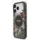 Juodas dėklas Apple iPhone 17 Pro telefonui "Guess IML Flowers Strap MagSafe Case"