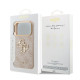 Rožinis dėklas Apple iPhone 17 Pro telefonui "Guess PU Leather 4G Metal Logo Gold Frame Case"