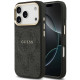 Juodas dėklas Apple iPhone 17 Pro telefonui "Guess PU Leather 4G Gold Frame MagSafe Case"