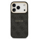 Juodas dėklas Apple iPhone 17 Pro telefonui "Guess PU Leather 4G Gold Frame MagSafe Case"