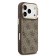 Rudas dėklas Apple iPhone 17 Pro telefonui "Guess PU Leather 4G Gold Frame MagSafe Case"