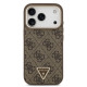 Rudas dėklas Apple iPhone 17 Pro telefonui "Guess PU Leather 4G Strass Triangle Logo Gold Frame MagSafe Case"
