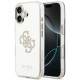 Auksinės spalvos dėklas Apple iPhone 17 telefonui "Guess PC/TPU Mirror 4G Glitter Logo MagSafe Case"