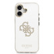 Auksinės spalvos dėklas Apple iPhone 17 telefonui "Guess PC/TPU Mirror 4G Glitter Logo MagSafe Case"