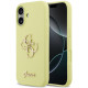 Geltonas dėklas Apple iPhone 17 telefonui "Guess PC/TPU Mirror 4G Glitter Logo MagSafe Case"