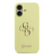 Geltonas dėklas Apple iPhone 17 telefonui "Guess PC/TPU Mirror 4G Glitter Logo MagSafe Case"