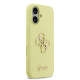 Geltonas dėklas Apple iPhone 17 telefonui "Guess PC/TPU Mirror 4G Glitter Logo MagSafe Case"