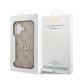 Rožinis dėklas Apple iPhone 17 telefonui "Guess PU Leather 4G Metal Logo Gold Frame Case"