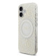 Baltas dėklas Apple iPhone 17 telefonui "Guess IML Flowers Allover Strap MagSafe Case"