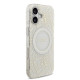 Baltas dėklas Apple iPhone 17 telefonui "Guess IML Flowers Allover Strap MagSafe Case"