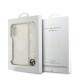 Baltas dėklas Apple iPhone 17 telefonui "Guess IML Flowers Allover Strap MagSafe Case"